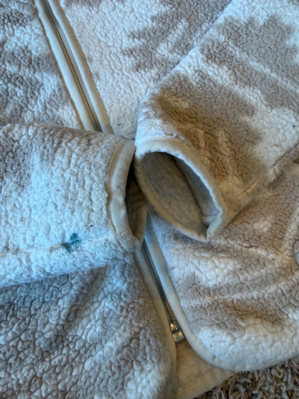 North Face Youth Small 7/8 Campshire Zip Sherpa Fleece White Tribal Geo Print - Picture 7 of 14